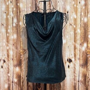 Sleeveless silk Cowl Neck Camisole in Dark Teal